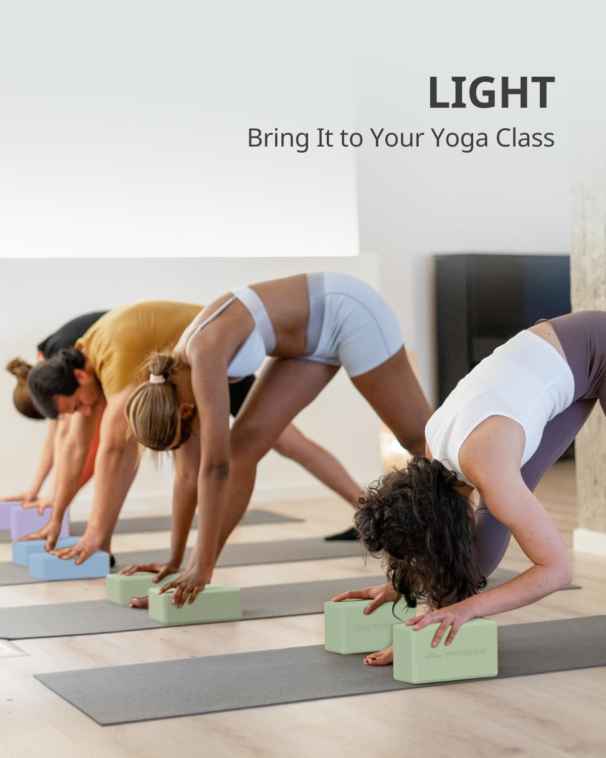 Trideer Yoga Block, Soft Non-Slip Surface Premium Foam Blocks, Supportive, Lightweight, Odorless