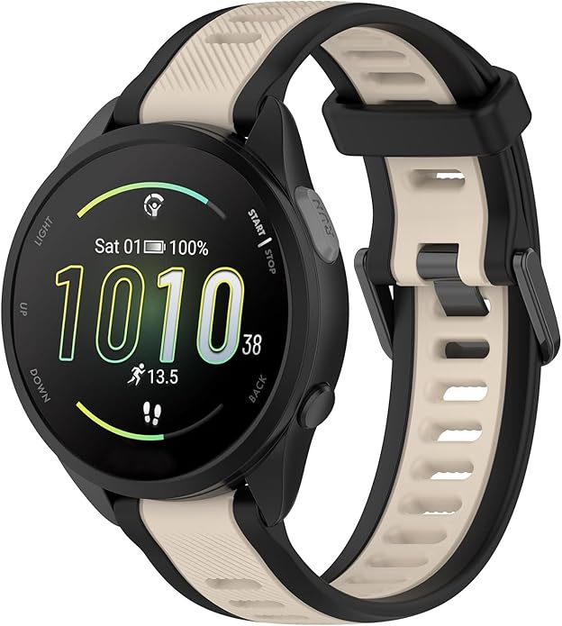 Compatible with Garmin Forerunner 165 Watch Band, 20mm Width Silicone Replacement Bands for Garmin