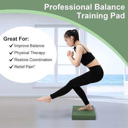 StrongTek Professional Foam Exercise Balance Pad - 15.8" x 13" x 2", High-Density TPE Foam Knee