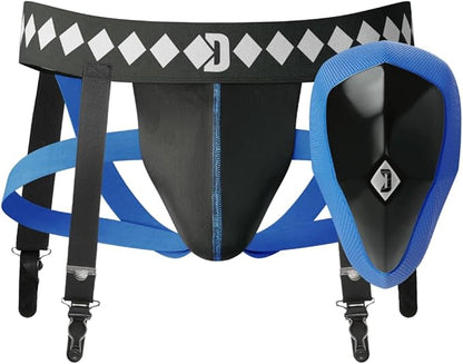 Diamond MMA 3-in-1 Hockey Garter Belt System - Complete with Athletic Cup, Garter, and Jock