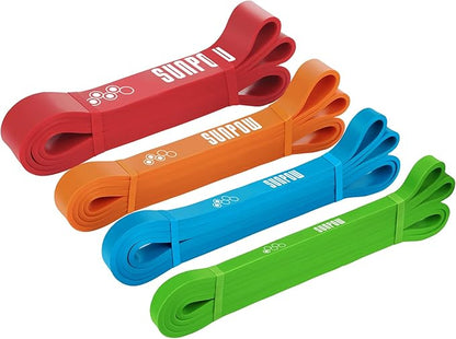 SUNPOW Pull Up Assistance Bands - Set of 5 Resistance Heavy Duty Workout Exercise Stretch Fitness