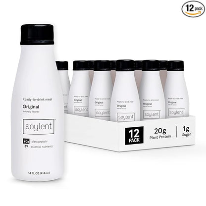Soylent Original Meal Replacement Shake, Ready-to-Drink Plant Based Protein Drink, Contains 20g