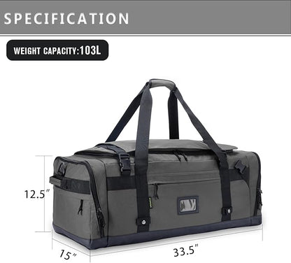 Large Duffle Bag for Travel - Men & Women, Foldable Gym Duffle Backpack, Heavy Duty Tactical