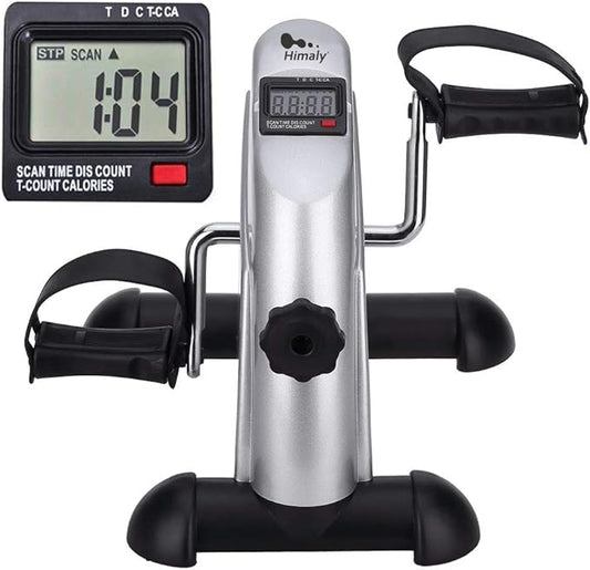 Mini Exercise Bike, himaly Under Desk Bike Pedal Exerciser Portable Foot Cycle Arm & Leg Peddler