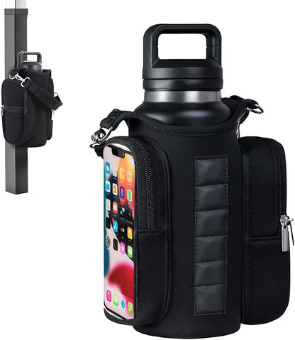 Magnetic Gym Bag for Men & Women - Water Bottle Holder, Crossbody Strap, Touchscreen Pocket &