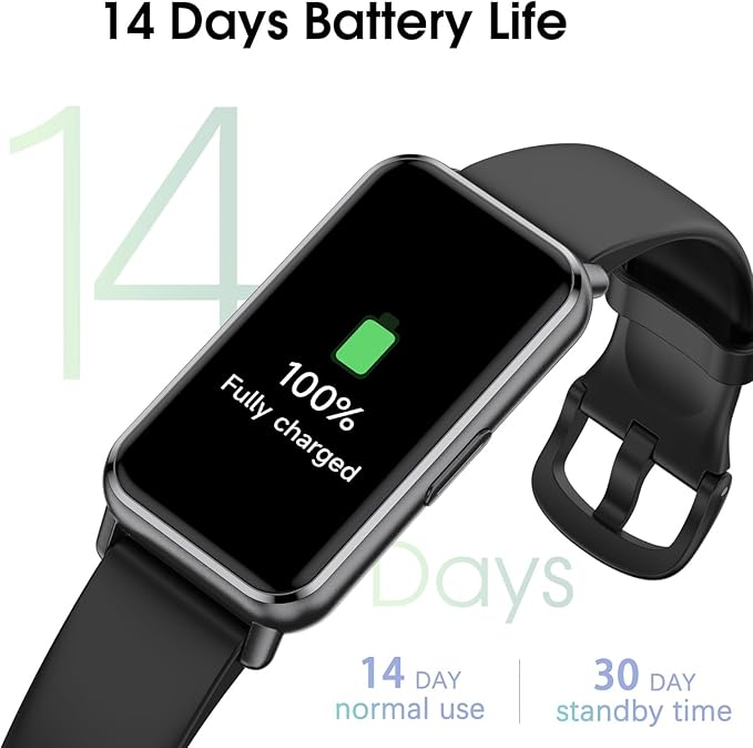Long Battery Pedometer Watch 14 Days Battery Life, Slim Design No App/Phone Required Fitness