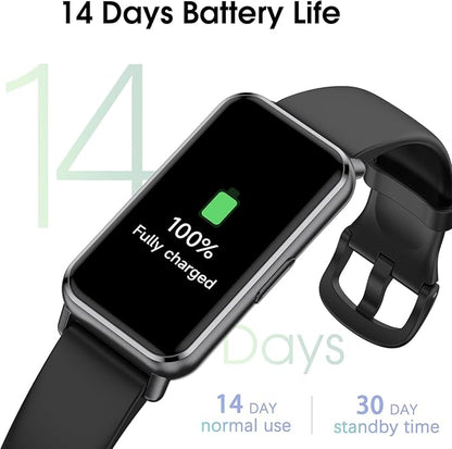 Long Battery Pedometer Watch 14 Days Battery Life, Slim Design No App/Phone Required Fitness