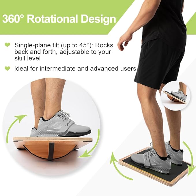 StrongTek Professional Wooden Balance Board, Rocker Board, Wood Standing Desk Accessory, Balancing