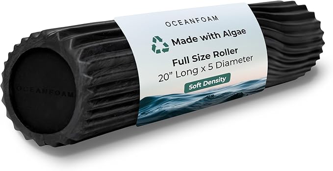 Oceanfoam Soft Tidal Roller (Black & Charcoal Marbled) - Low Density Foam Roller for Physical