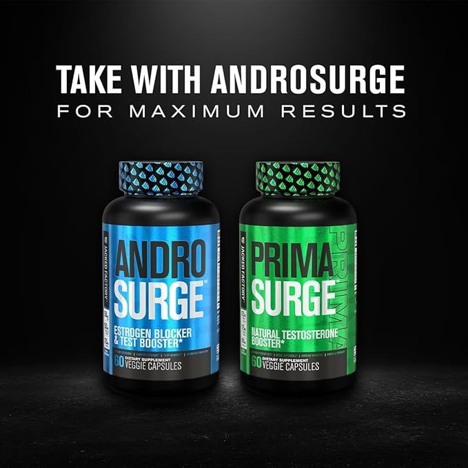 Jacked Factory Testosterone Booster for Men PRIMASURGE - w/Tongkat Ali, PrimaVie, Ashwagandha