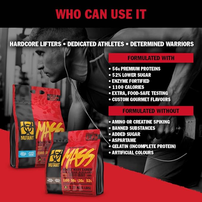 Mutant Mass Weight Gainer Protein Powder ??Build Muscle Size and Strength with 1100 Calories ??56 g