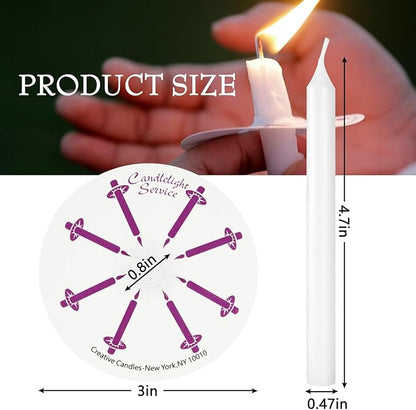 100 pcs Church Candles with Drip Protectors for Devotional Candlelight Vigil Service, Unscented