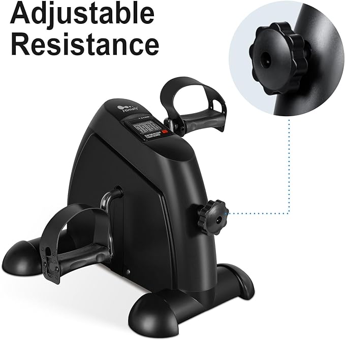 Mini Exercise Bike, himaly Under Desk Bike Pedal Exerciser Portable Foot Cycle Arm & Leg Peddler