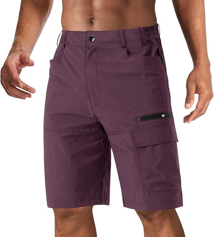 CRYSULLY Men's Hiking Cargo Shorts Outdoor Summer Lightweight Quick Dry Work Casual Shorts with 5