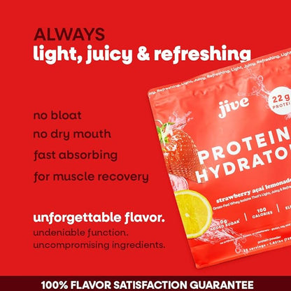 Jive Clear Protein Powder - 22g Grass-Fed Whey Isolate, 25 Servings - Strawberry Acai Lemonade