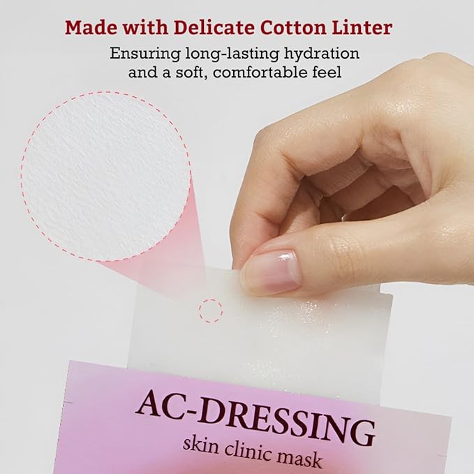 LEADERS AC-Dressing Skin Clinic Mask ??Soothing and Calming Sheet Mask for Sensitive, Acne-Prone