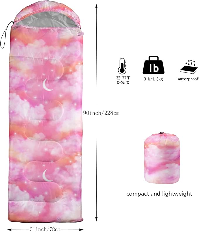 BailiPromise Camping Sleeping Bags,3 Season Warm & Cool Weather,Lightweight,Waterproof Sleeping