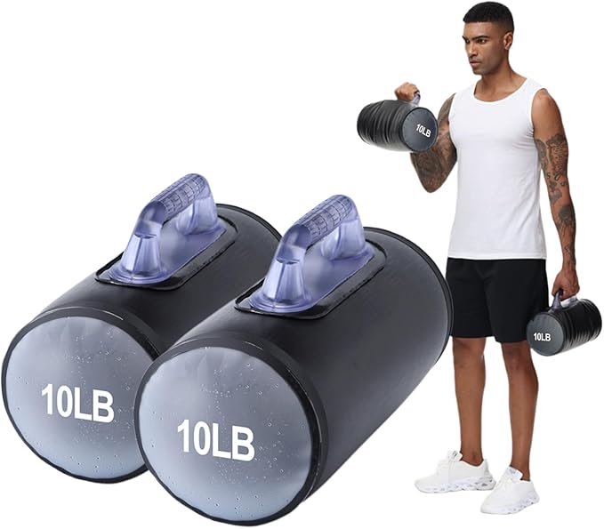 Water Dumbbells, Water Filled Training Dumbbells, Travel Weights Set, Adjustable Weights to 4-30