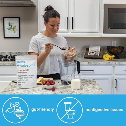 drink wholesome Chocolate Egg White Protein Powder | for Sensitive Stomachs | Gut Friendly |
