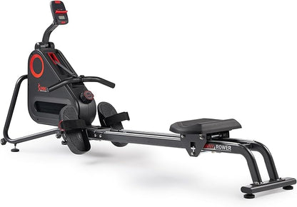 Sunny Health & Fitness Magnetic Rowing Machine for Home Exercise, Quiet & Smooth Rower with Compact