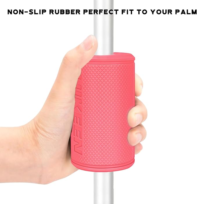 Hikeen Thick Bar Dumbbell Grips,Non Slip Hard Rubber Barbell Grips,Grips for Weight Lifting, Muscle