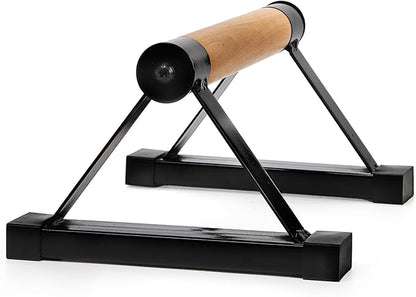 TOPZEA Wood Push Up Bars, Solid Wooden Parallettes Bars with Sturdy Steel Bracket Anti-slip