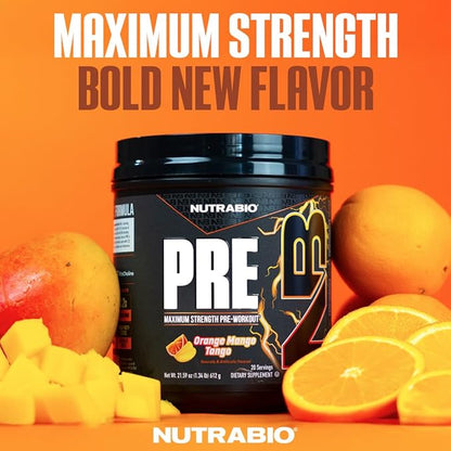 NutraBio Preworkout Powder, Orange Mango| Explosive Energy, Laser Focus, Extreme Pumps| Pre Workout