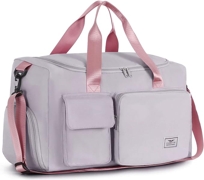 FIORETTO Women's Gym Duffle Bag with Shoes Compartment, 37L Capacity, Ideal for Travel, Gym