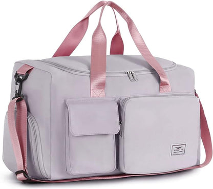 FIORETTO Women's Gym Duffle Bag with Shoes Compartment, 37L Capacity, Ideal for Travel, Gym