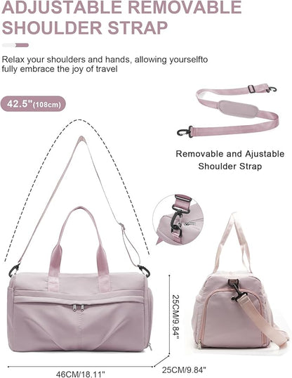 Gym Bag for Women Duffle Bag with Shoe Compartment Yoga Mat Bag Sports Workout Bag Weekend
