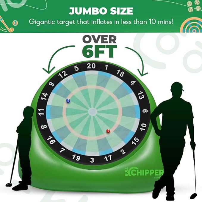 SWOOC Games® – Bull Chipper™ | Giant Golf Darts (Over 6ft Tall) w/ 10+ Golf Games | Backyard Game
