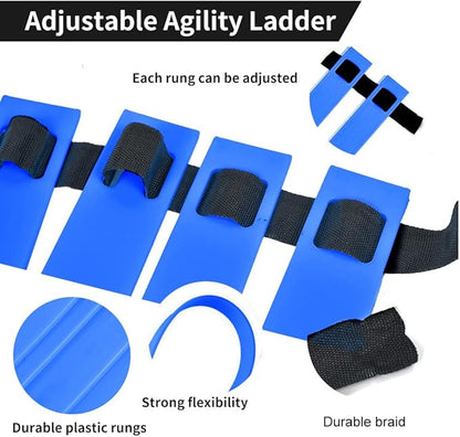 TNZMART Agility Ladder and Disc Cones Training Set Adjustable Rungs Training Ladder with 10 Plastic