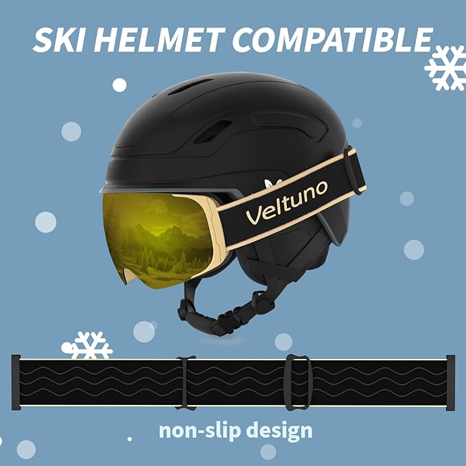 Ski Goggles for Men Women Adult & Youth, OTG Snowboard Goggles Anti Fog, Snow Goggles UV Protection