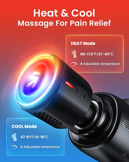 RENPHO Massage Gun Deep Tissue with Charging Stand, Heat and Cold Head, Percussion Body Muscle