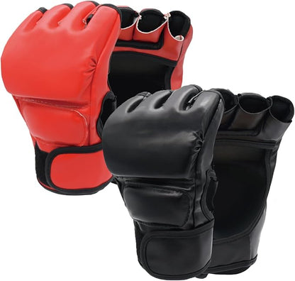2 Pairs Boxing Gloves Kickboxing Gloves for Men Women Beginner Professional Shockproof Leather
