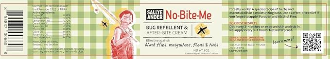 SALLYEANDER No Bite Me All-Natural Bug & Insect Repellent - Anti Itch Cream - 8 oz - Safe for Kids