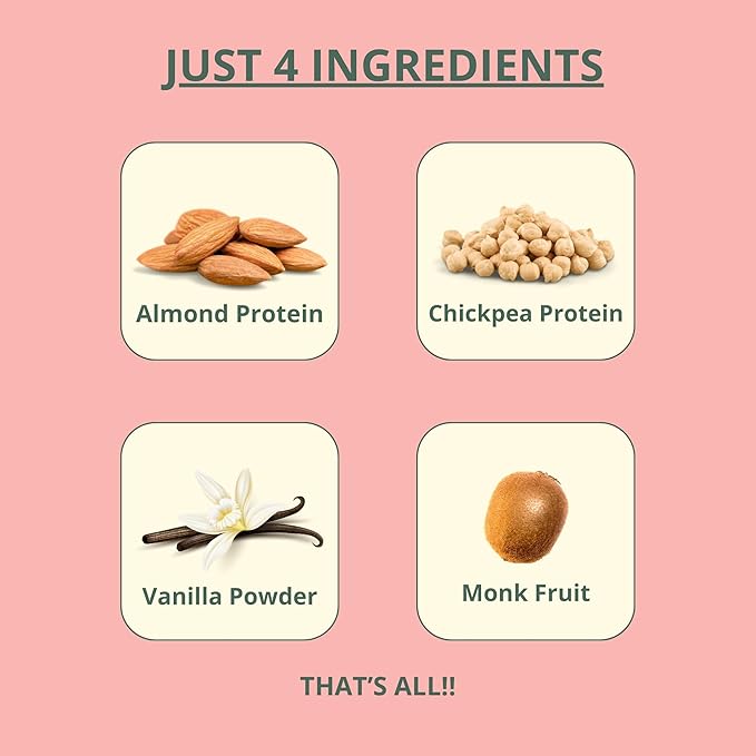 Clean Vegan Protein Powder Vanilla - Plant Based Protein, Dairy Free, for Gut Health, No Sodium
