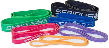 Serious Steel Fitness 32" Resistance Training Bands (Portable Exercise Band System Training Bands