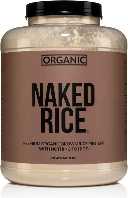 Naked Rice - Organic Brown Rice Protein Powder - Vegan Protein Powder - 5Lb Bulk, GMO Free, Gluten
