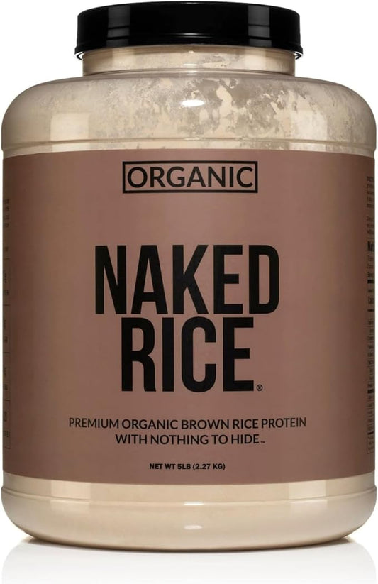 Naked Rice - Organic Brown Rice Protein Powder - Vegan Protein Powder - 5Lb Bulk, GMO Free, Gluten