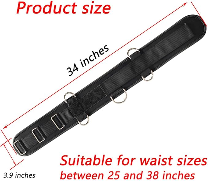Fitness Resistance Belt Multi Functional Fitness Belt with 5 Rings for Weight Training and