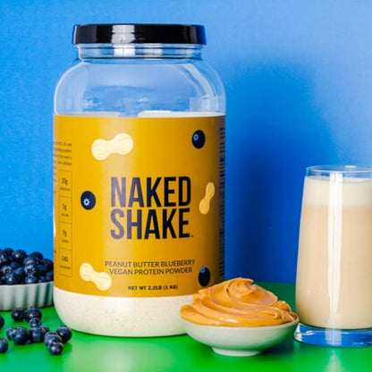 Naked Shake - Peanut Butter Blueberry Protein Powder, Plant Based Protein with Mct Oil