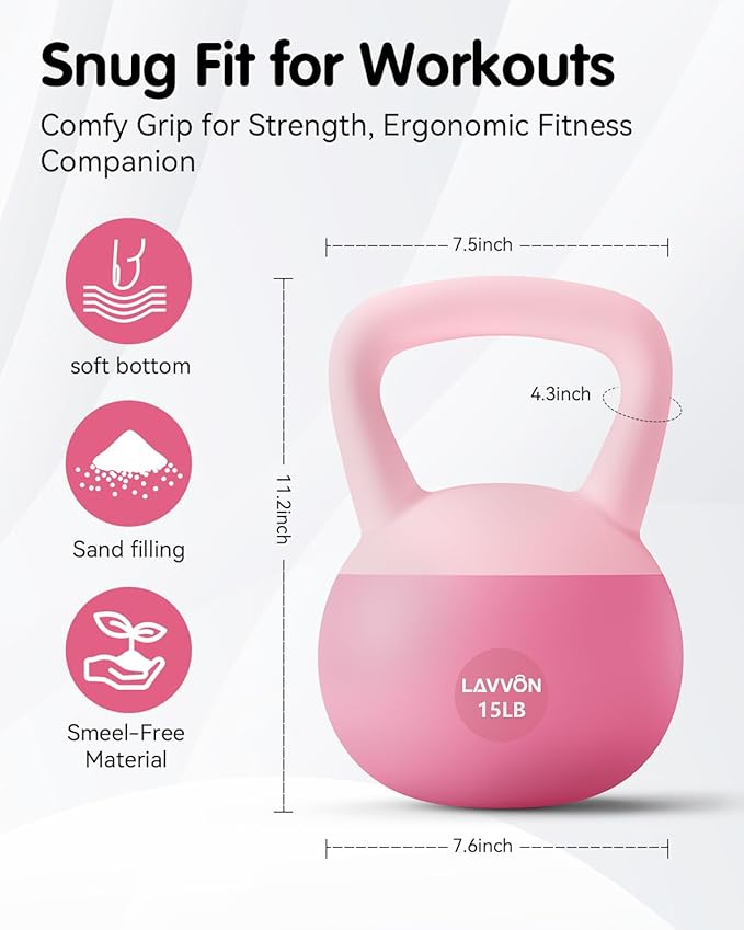 Soft Kettlebell - Cushioned Impact-Resistant Base and Anti-Slip, Kettle bell Anti-Slip Grip Weight
