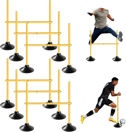 TNZMART 3.3 FT Agility Poles Adjustable Hurdles for Soccer Football Speed Training Equipment Track