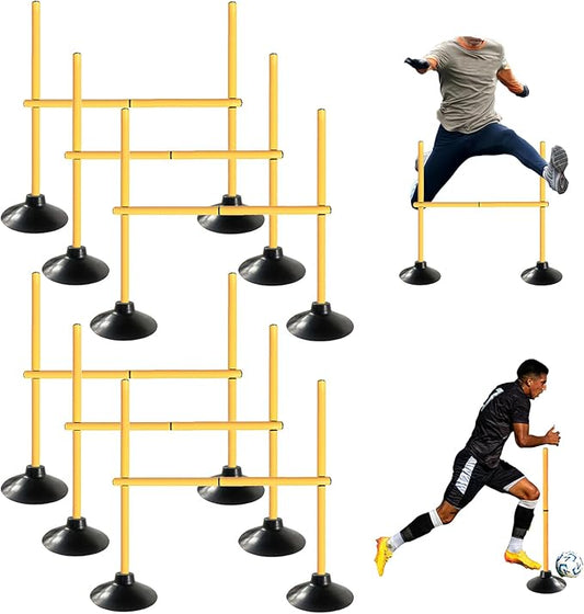 TNZMART 3.3 FT Agility Poles Adjustable Hurdles for Soccer Football Speed Training Equipment Track