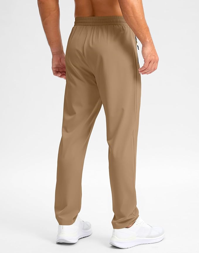 Pudolla Men's Lightweight Hiking Pants Quick-Dry Outdoor Sweatpants with Zipper Pockets for Casual