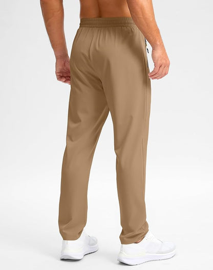 Pudolla Men's Lightweight Hiking Pants Quick-Dry Outdoor Sweatpants with Zipper Pockets for Casual