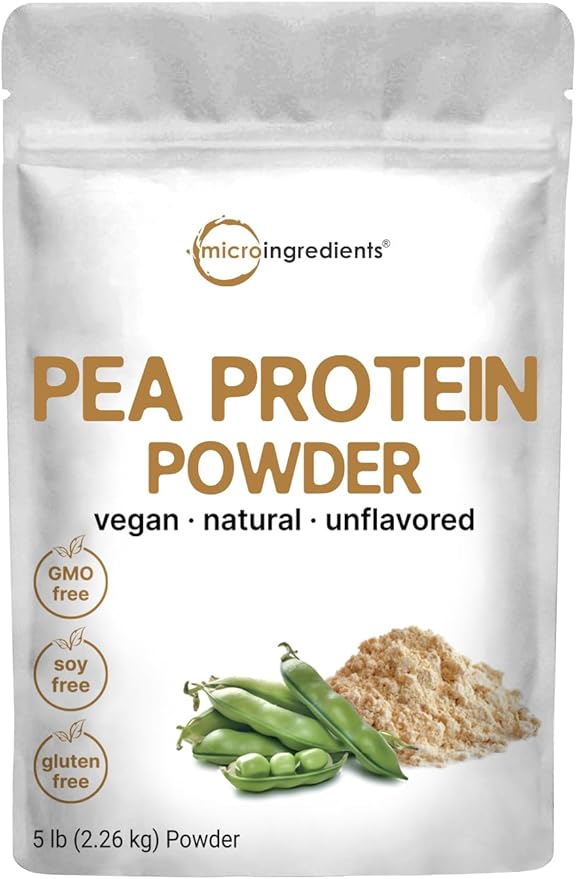 Micro Ingredients North American Grown, Pea Protein Powder, 5 Pounds | Plant Based, Unflavored |