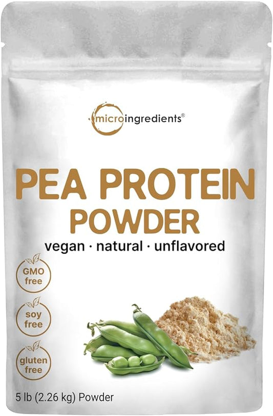 Micro Ingredients North American Grown, Pea Protein Powder, 5 Pounds | Plant Based, Unflavored |