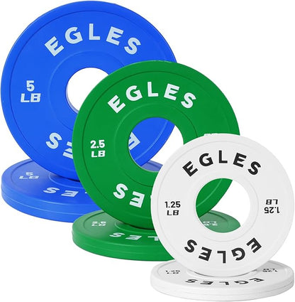 Egles Change Plates Set 1.25LB, 2.5LB, 5LB - Rubber-Coated Weight Plates in Pairs, Olympic Bumper